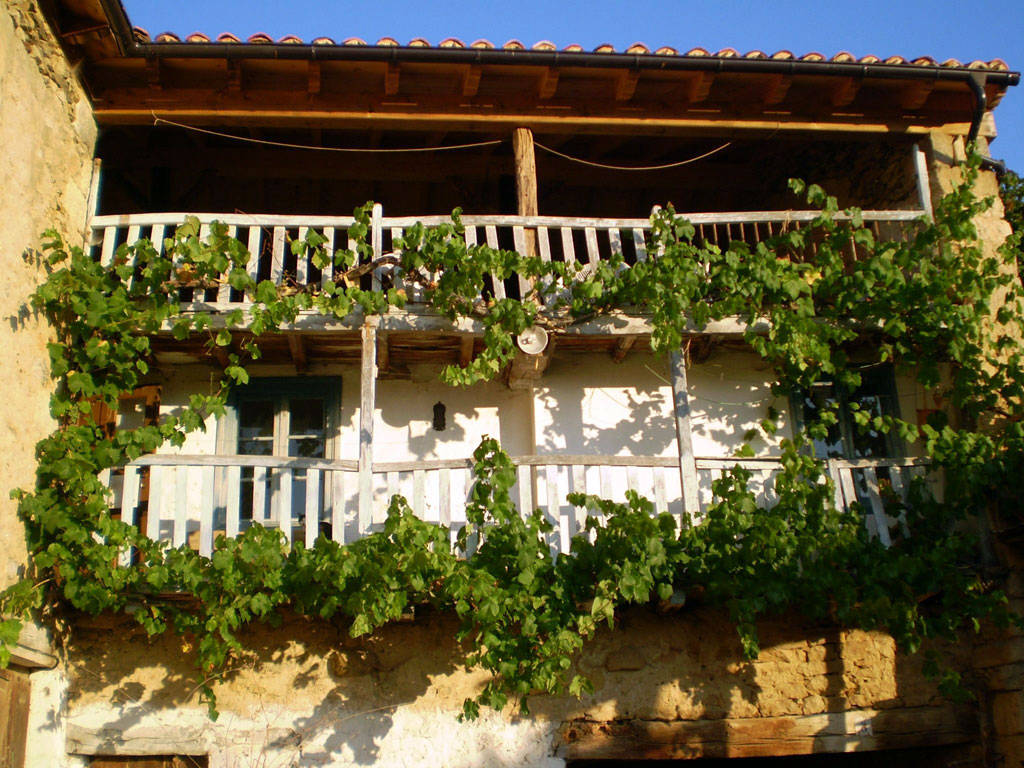 The traditional balconies of the main house